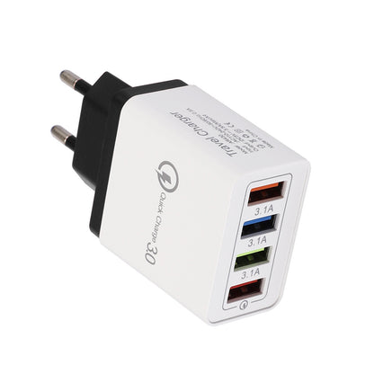 Cargador USB Quick Charge 3.0 4 Adaptador de teléfono para tableta Cargador de pared portátil Cargador rápido para móvil