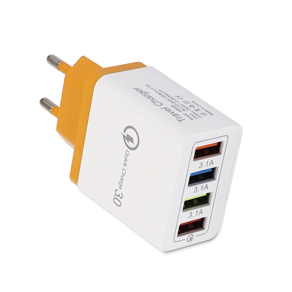 Cargador USB Quick Charge 3.0 4 Adaptador de teléfono para tableta Cargador de pared portátil Cargador rápido para móvil