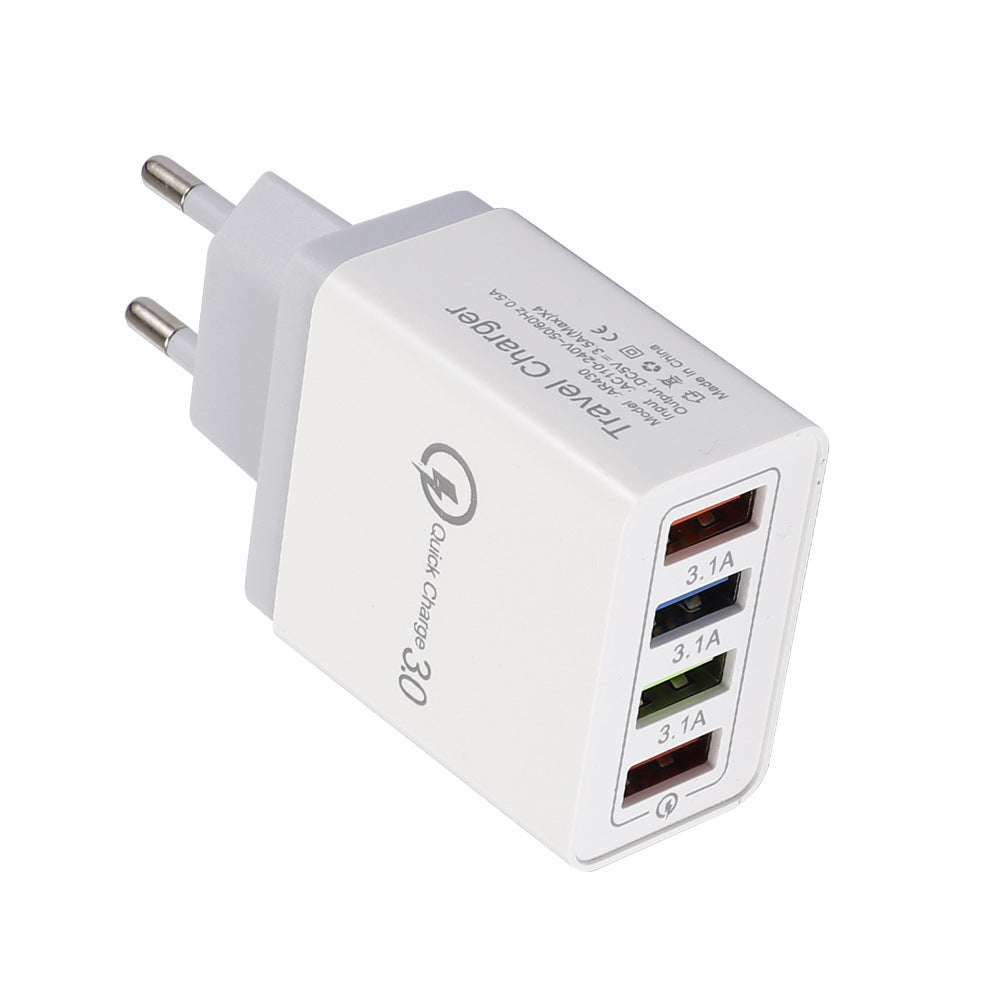 Cargador USB Quick Charge 3.0 4 Adaptador de teléfono para tableta Cargador de pared portátil Cargador rápido para móvil