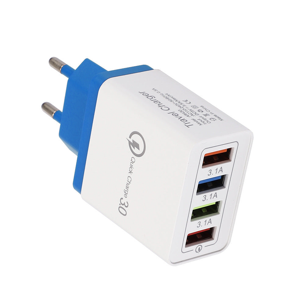 Cargador USB Quick Charge 3.0 4 Adaptador de teléfono para tableta Cargador de pared portátil Cargador rápido para móvil