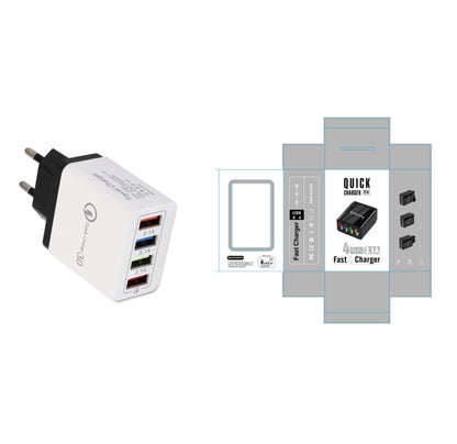 Cargador USB Quick Charge 3.0 4 Adaptador de teléfono para tableta Cargador de pared portátil Cargador rápido para móvil