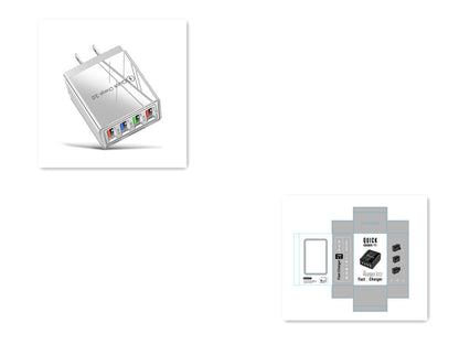 Cargador USB Quick Charge 3.0 4 Adaptador de teléfono para tableta Cargador de pared portátil Cargador rápido para móvil