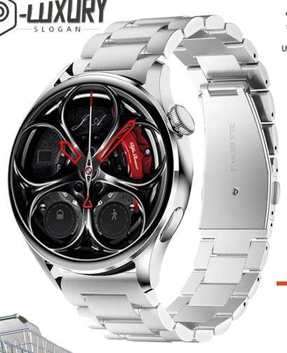 Silver Sports Smartwatch with Metal Strap. - NexoEden